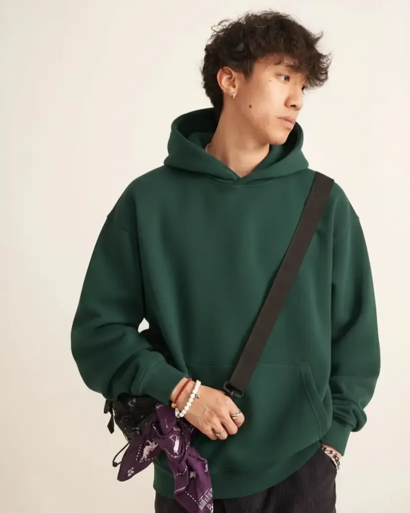 Solid Dark Green Hoodie