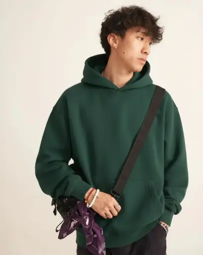 Solid Dark Green Hoodie